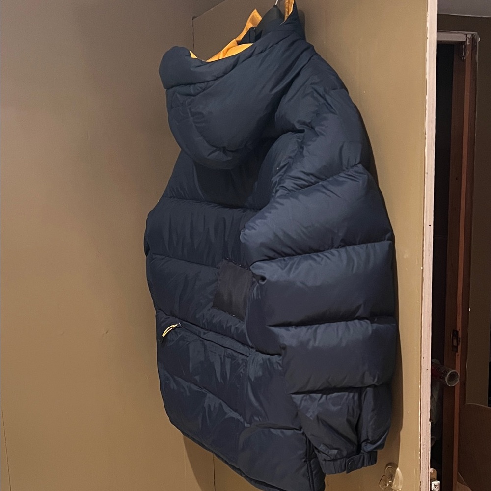 Guess Men's Vintage Deep Blue Reversible Down Hooded Puffer Parka Coat Sz L - Picture 11 of 16